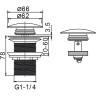 Донный клапан для раковины FRAP F65-3