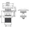 Донный клапан для раковины FRAP F65-4
