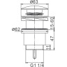 Донный клапан для раковины с переливом и без FRAP F62-5
