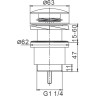 Донный клапан для раковины с переливом и без FRAP F62-7