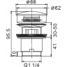 Донный клапан с переливом FRAP F60-4