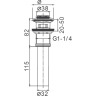 Донный клапан с переливом FRAP F66-2