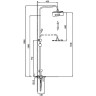 Душевая система FRAP F24004 с крючками, хром