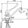 Локтевой смеситель для кухни FRAP H54 F4554-2 хром ф40