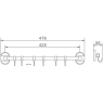 Планка с 6-ю крючками FRAP F1915-6