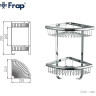 Полка FRAP F352-1 2-ярусная угловая с крючками, нержавейка/хром