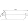 Полка FRAP F30324 с полотенцедержателем