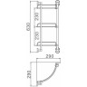 Полка стеклянная FRAP F1907-3 3-ярусная угловая
