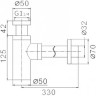 Сифон для раковины FRAP F82-7 черный матовый