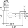 Сифон для раковины FRAP F82-9 оружейная сталь