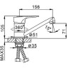 Смеситель для кухни FRAP H04 F4504-2 хром Ф40