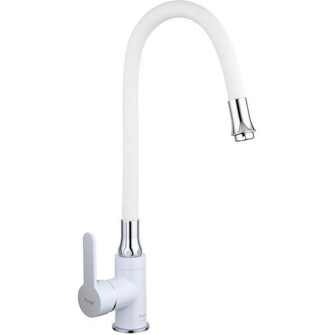 Смеситель для кухни FRAP H41 F4041 с гибким изливом белый/хром Ф35
