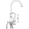Смеситель для кухни FRAP H42 F4042 с гибким изливом черный/хром Ф35