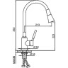 Смеситель для кухни FRAP H44-8 F4044-8 с гибким изливом белый/хром