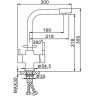 Смеситель для кухни FRAP H52 F4352-7 со встроенным фильтром (краном) под питьевую воду 35мм чёрный