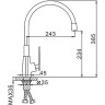 Смеситель для кухни FRAP H57 F4457 с гибким изливом черный/хром