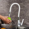 Смеситель для кухни FRAP H58 F4458 с гибким изливом белый/хром
