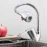 Смеситель для кухни FRAP H701 F43701-B с гибким изливом хром ф40