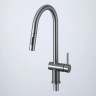Смеситель для кухни FRAP H807-9 F60807-9 с выдвижным изливом оружейная сталь