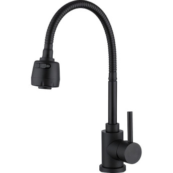 Смеситель для кухни FRAP F40993-6 с гибким изливом чёрный