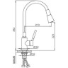 Смеситель для кухни FRAP F4044-9 с гибким изливом оружейная сталь