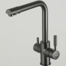 Смеситель для кухни FRAP F4352-9 со встроенным фильтром (краном) под питьевую воду оружейная сталь