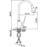 Смеситель для кухни с гибким изливом FRAP F4462-3 белый