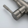 Смеситель для кухни с гибким изливом FRAP F4398-9 с подключением фильтра питьевой воды Оружейная сталь/черный