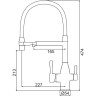 Смеситель для кухни с гибким изливом FRAP F4398-5 с подключением фильтра питьевой воды сатин/черный