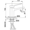 Смеситель для раковины FRAP H62 F1062 чёрный