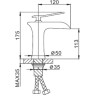 Смеситель для умывальника FRAP F1052-52 белый/хром
