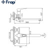 Смеситель для ванны FRAP H49-6 F2249-6 чёрный /хром
