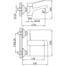 Смеситель для ванны Frap H62-9 F3262-9 оружейная сталь