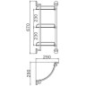 Стеклянная полка FRAP F1607-3 угловая 3-ярусная хром