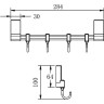 Вешалка для полотенец FRAP F1815-4, 4 крючка